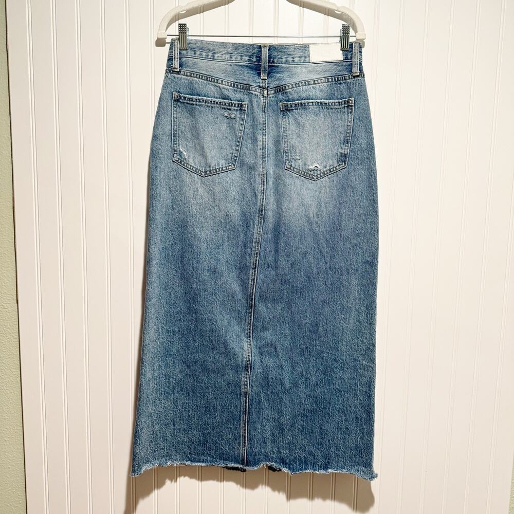 Pistola Alice Denim Midi Skirt Size 29 Front Slit - Picture 6 of 7